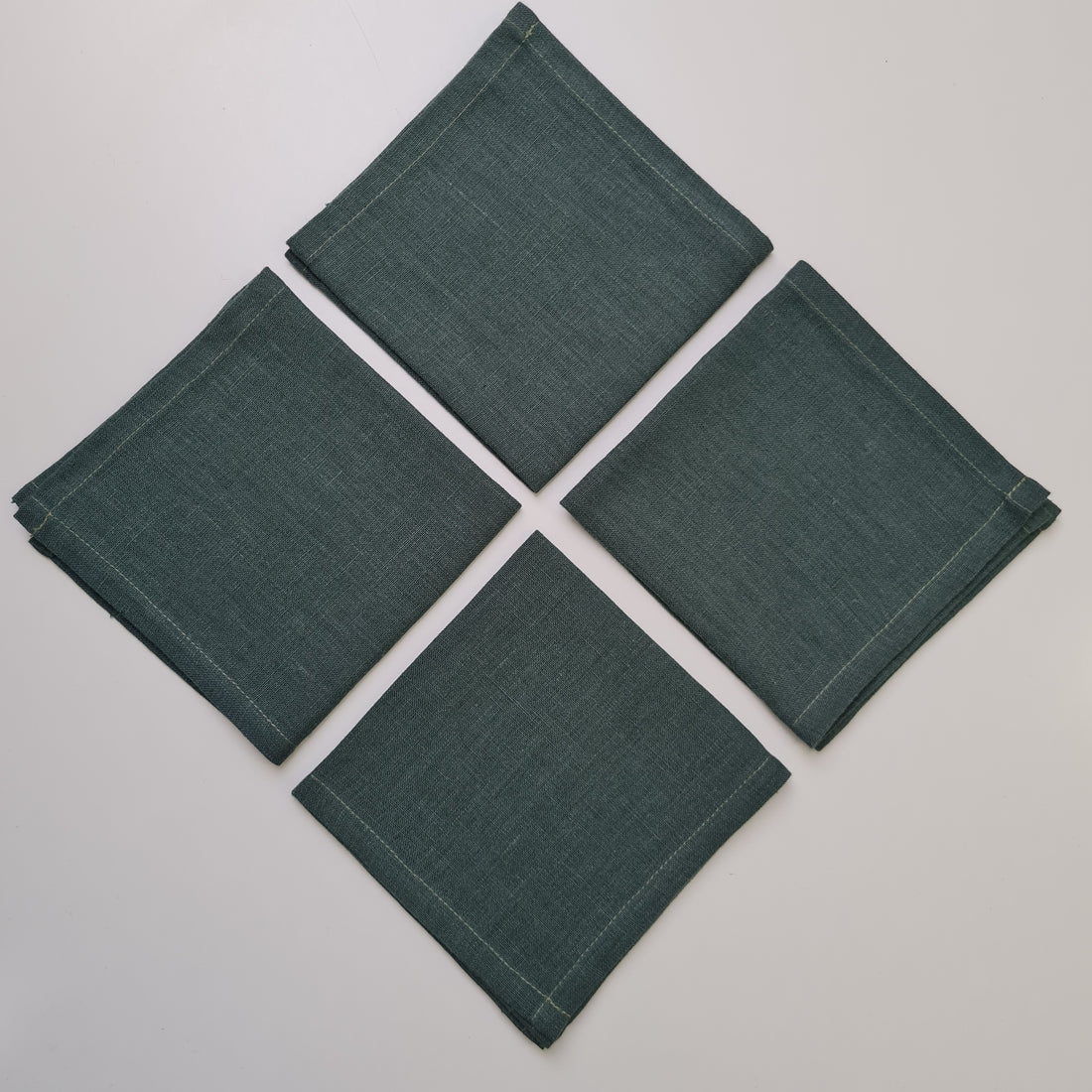 12" / 4 pcs dark green Linen napkins Natural napkins, Cloth napkins set, Fabric napkins wedding bulk, Table linens