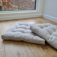 Hemp natural Sauna cushions natural mats seating pads meditation mats with organic Hemp fiber filling in natural non-dyed linen fabric