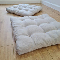 Hemp natural Sauna cushions natural mats seating pads meditation mats with organic Hemp fiber filling in natural non-dyed linen fabric