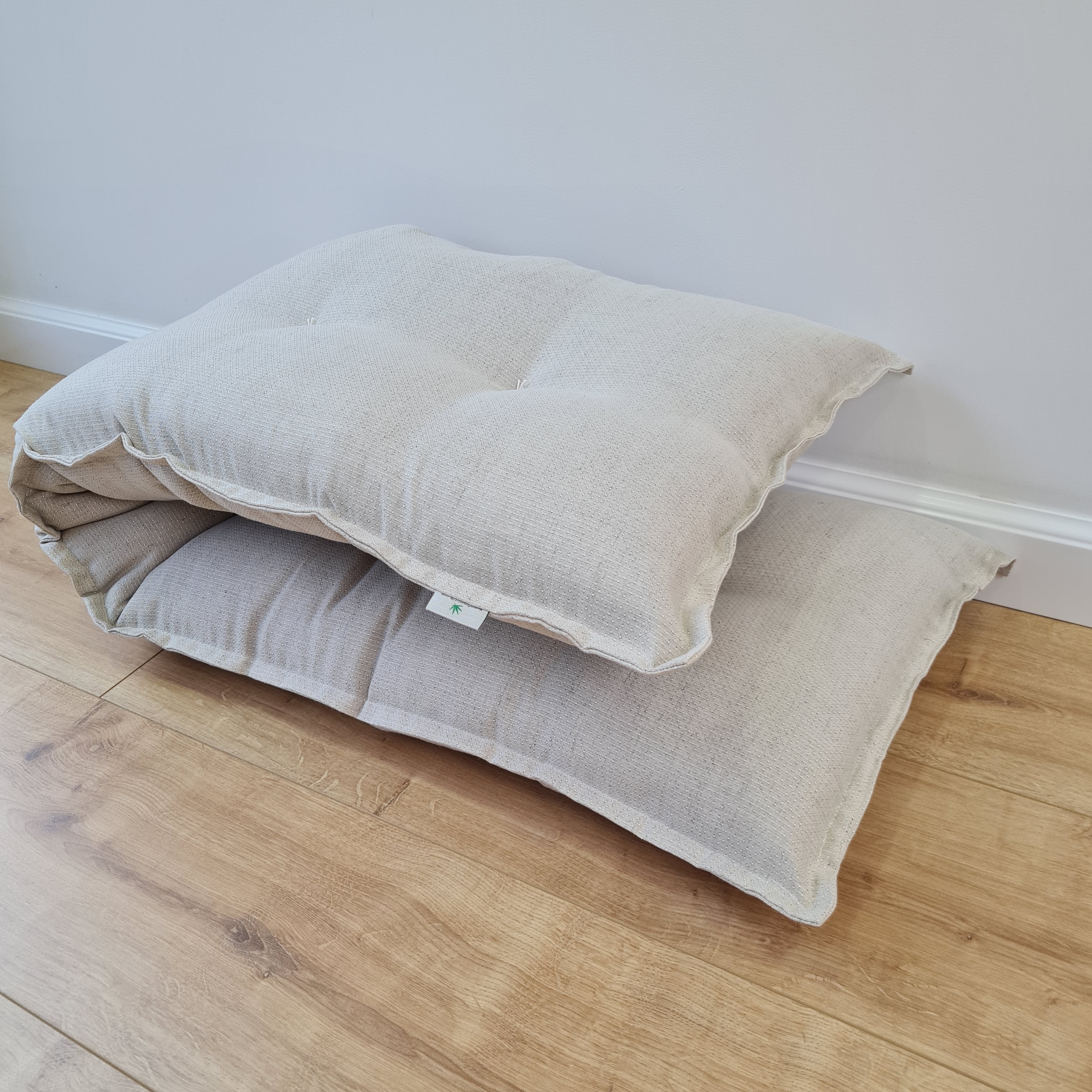 Natural Hemp Bench Cushion Custom Made filled organic Hemp Fiber in natural non dyed Hemp Fabric Window Bench Mudroom cushions