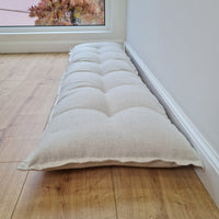 Natural Hemp Bench Cushion Custom Made filled organic Hemp Fiber in natural non dyed Hemp Fabric Window Bench Mudroom cushions