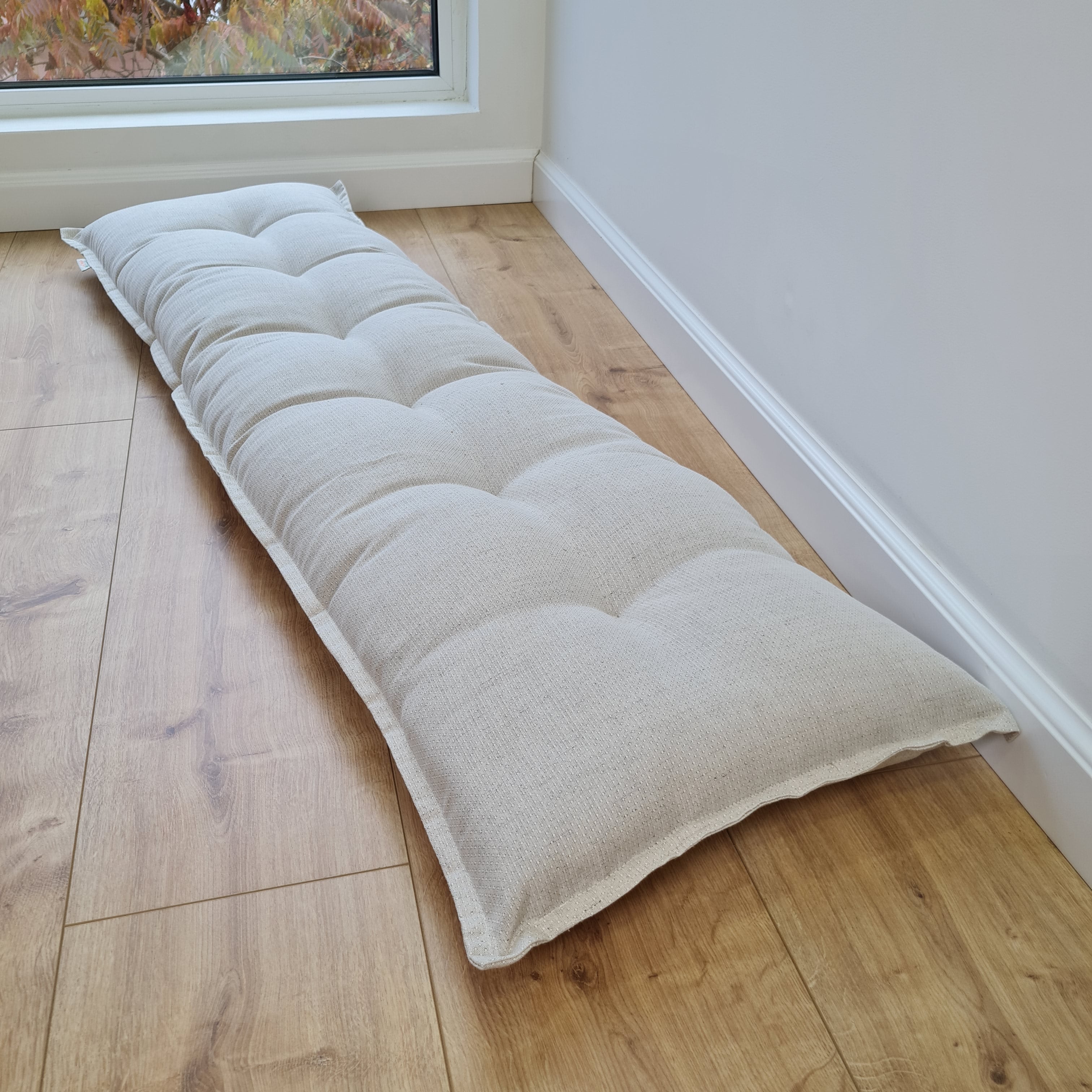 Natural Hemp Bench Cushion Custom Made filled organic Hemp Fiber in natural non dyed Hemp Fabric Window Bench Mudroom cushions
