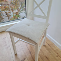 Hemp linen seat Cushion for chair WITHOUT TIES filled organic hemp fiber in natural linen fabric Chair Cushion Pillow seat