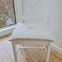 Hemp linen seat Cushion for chair WITHOUT TIES filled organic hemp fiber in natural linen fabric Chair Cushion Pillow seat