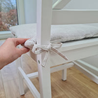 Hemp Linen seat cushion for chair with ties filled organic hemp fiber in natural non dyed linen fabric Chair Cushion Pillow seat