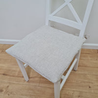Hemp Linen seat cushion for chair with ties filled organic hemp fiber in natural non dyed linen fabric Chair Cushion Pillow seat