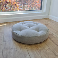 Round Hemp cushion Hemp fiber in non-dyed linen fabric natural organic Floor cushion