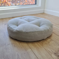 Round Hemp cushion Hemp fiber in non-dyed linen fabric natural organic Floor cushion