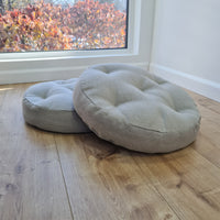 Round Hemp cushion Hemp fiber in non-dyed linen fabric natural organic Floor cushion