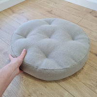 Round Hemp cushion Hemp fiber in non-dyed linen fabric natural organic Floor cushion