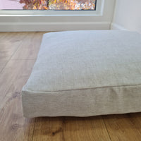 Hemp cushion with removable cover Hemp fiber filling in cotton fabric with linen cover Floor cushion custom made size