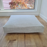Hemp cushion with removable cover Hemp fiber filling in cotton fabric with linen cover Floor cushion custom made size