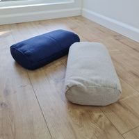 Bolster with Buckwheat hulls Linen fabric yoga pillow Meditation pillow knee pillow