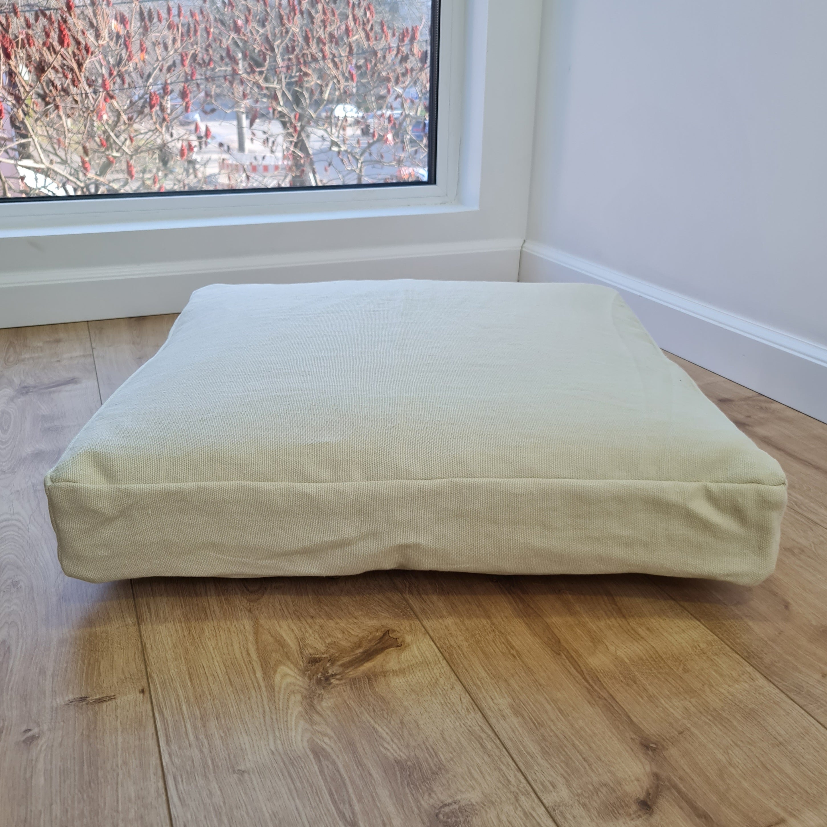 Hemp cushion with removable cover Hemp fiber filling in cotton fabric with linen cover Floor cushion custom made size