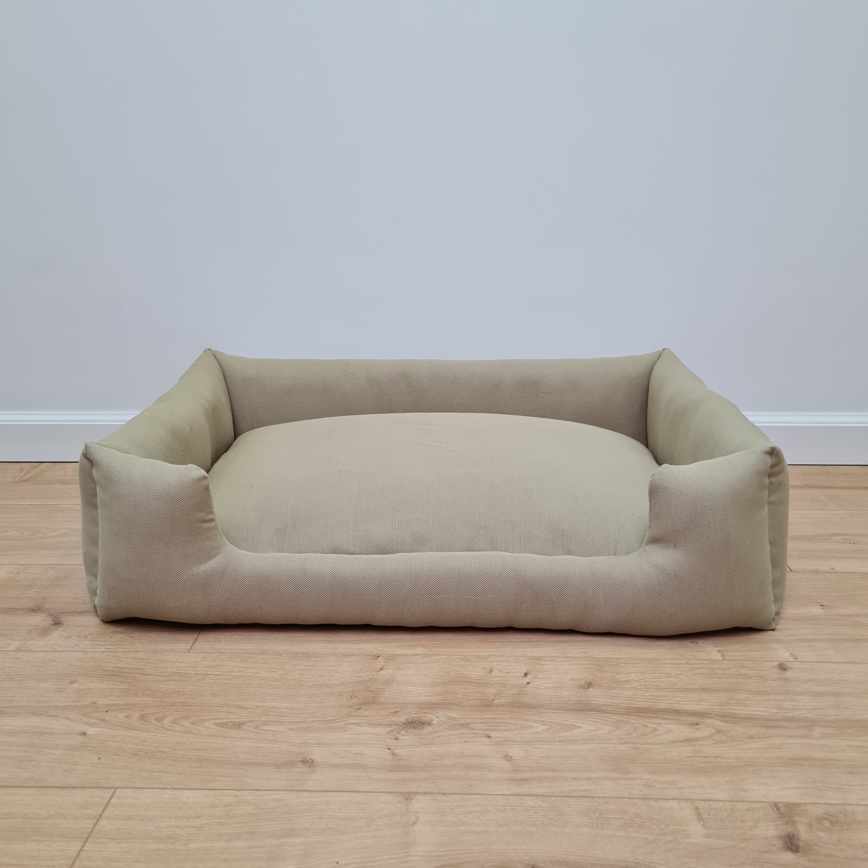Natural Hemp Linen Dog Bed Olive Beige Linen Fabric filled organic Hemp Fiber filling - Pet Mat - house for cats dogs organic gift for dog