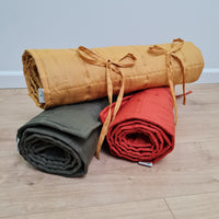 Hemp Yoga mat / Natural organic yoga mat rug/ hemp fiber in linen fabric / for Yoga studio pilates/Meditation / hand made/ Eco friendly