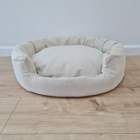 Unique Round Hemp Linen Pet Bed Cot with Removable Washable Natural Non-dyed Linen Cover Filled Organic Hemp Fiber house eco-friendly Gift