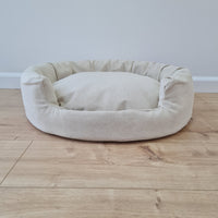 Unique Round Hemp Linen Pet Bed Cot with Removable Washable Natural Non-dyed Linen Cover Filled Organic Hemp Fiber house eco-friendly Gift