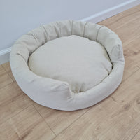 Unique Round Hemp Linen Pet Bed Cot with Removable Washable Natural Non-dyed Linen Cover Filled Organic Hemp Fiber house eco-friendly Gift