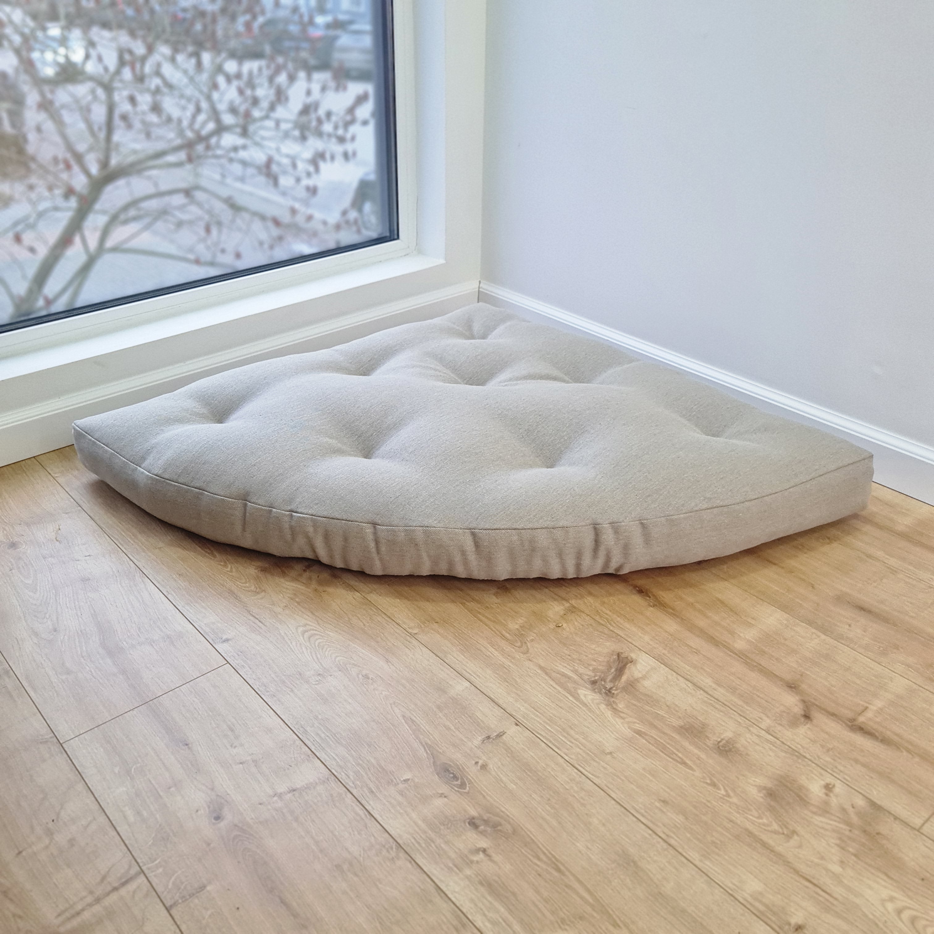 Hemp Reading nook cushion Hemp fiber in non-dyed linen fabric / Floor cushion / Window cushion custom made size