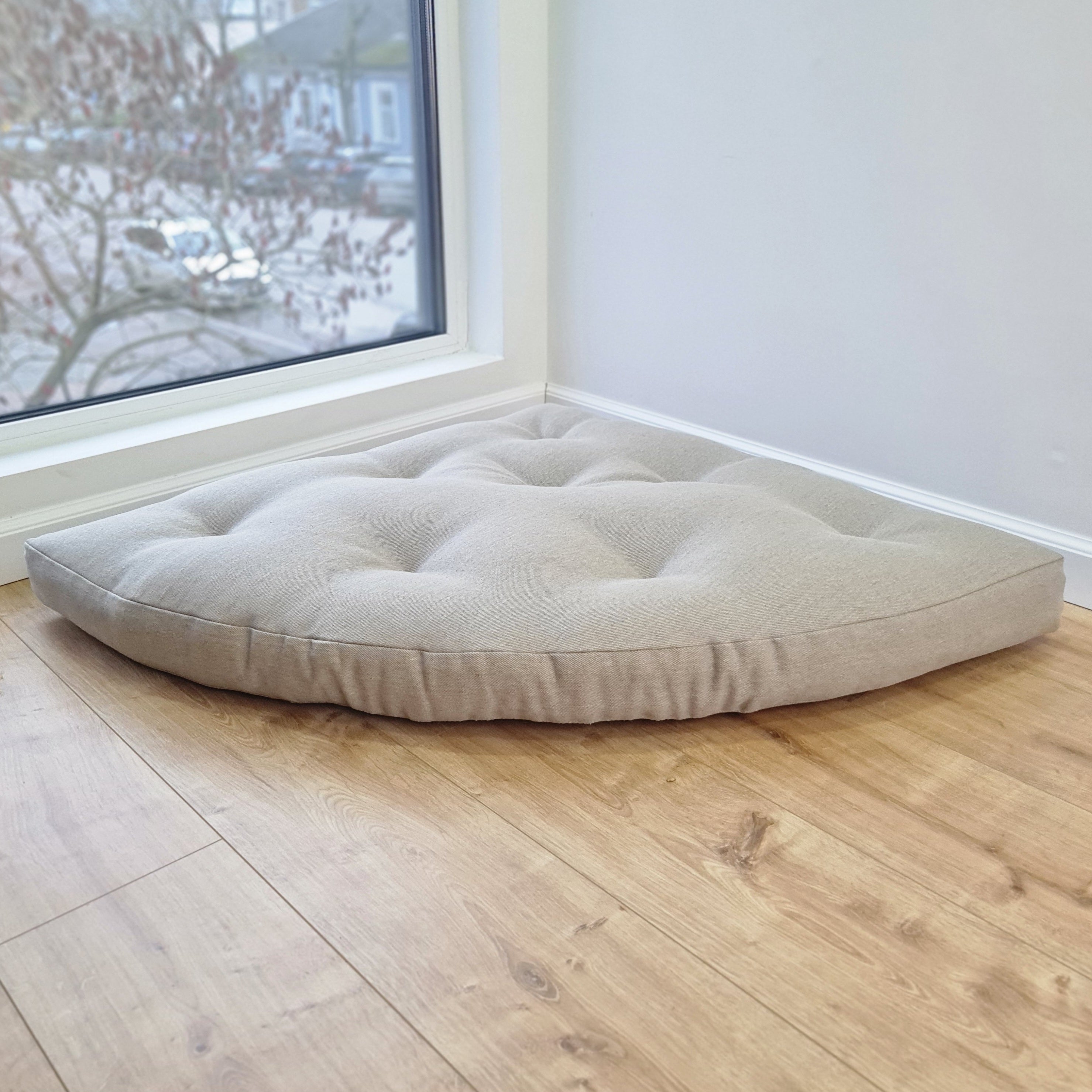 Hemp Reading nook cushion Hemp fiber in non-dyed linen fabric / Floor cushion / Window cushion custom made size