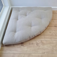 Hemp Reading nook cushion Hemp fiber in non-dyed linen fabric / Floor cushion / Window cushion custom made size