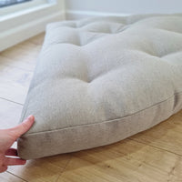 Hemp Reading nook cushion Hemp fiber in non-dyed linen fabric / Floor cushion / Window cushion custom made size