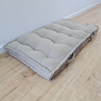 HEMP Linen Floor cushion with handles reading nook pillow Organic Hemp fiber filling in non-dyed Linen fabric custom made Meditation pillow