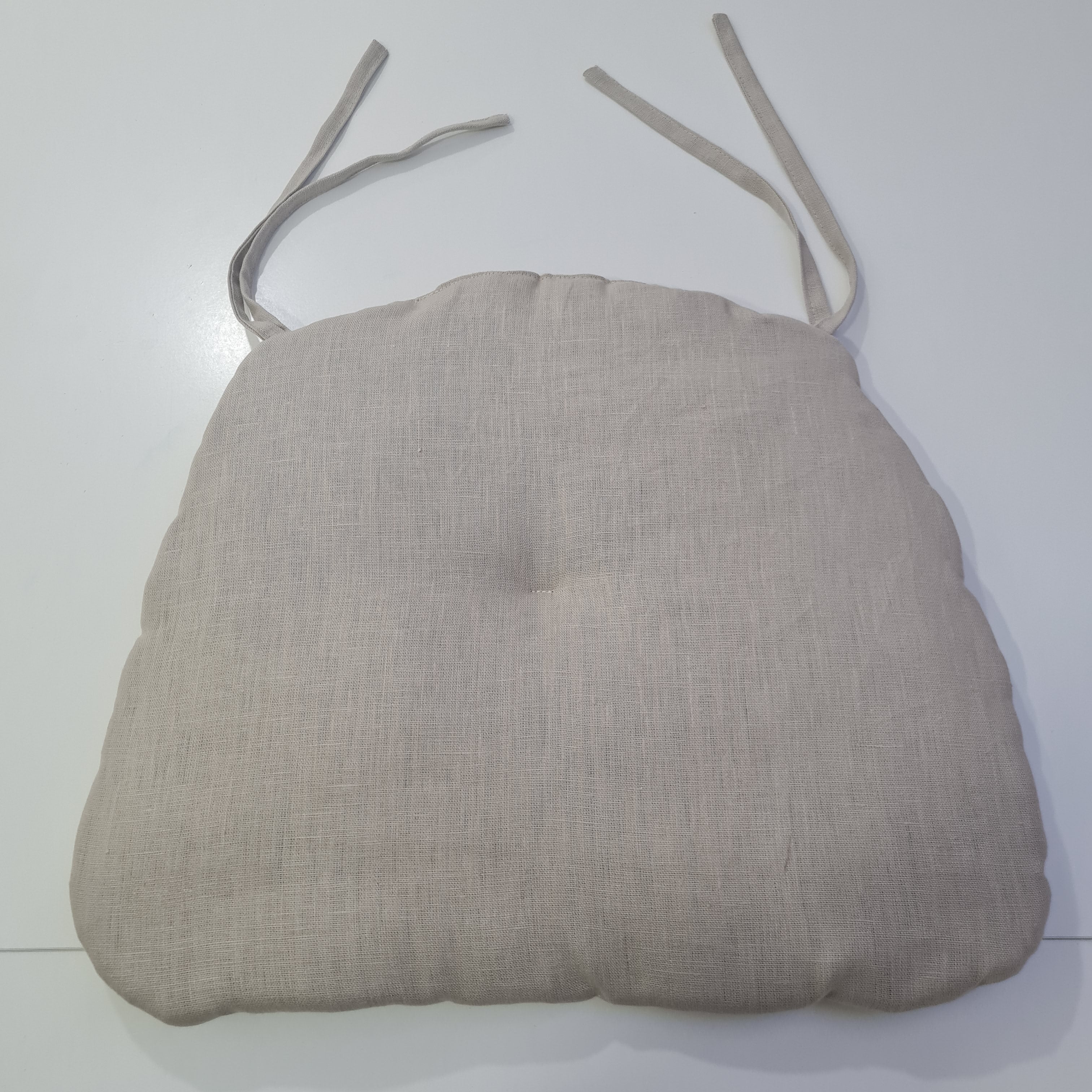 Hemp Linen seat cushion for chair with ties filled organic hemp fiber in natural non dyed linen fabric Chair Cushion Pillow seat custom size