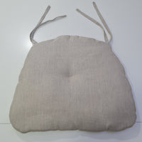 Hemp Linen seat cushion for chair with ties filled organic hemp fiber in natural non dyed linen fabric Chair Cushion Pillow seat custom size