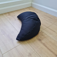 Cotton Meditation Cresсent cushion filled with buckwheat hulls
