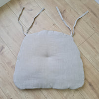 Hemp Linen seat cushion for chair with ties filled organic hemp fiber in natural non dyed linen fabric Chair Cushion Pillow seat custom size