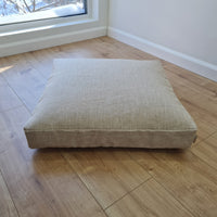 Hemp cushion with removable cover Hemp fiber filling in cotton fabric with linen cover Floor cushion custom made size