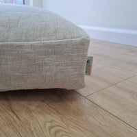 Hemp cushion with removable cover Hemp fiber filling in cotton fabric with linen cover Floor cushion custom made size