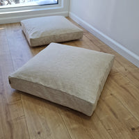 Hemp cushion with removable cover Hemp fiber filling in cotton fabric with linen cover Floor cushion custom made size