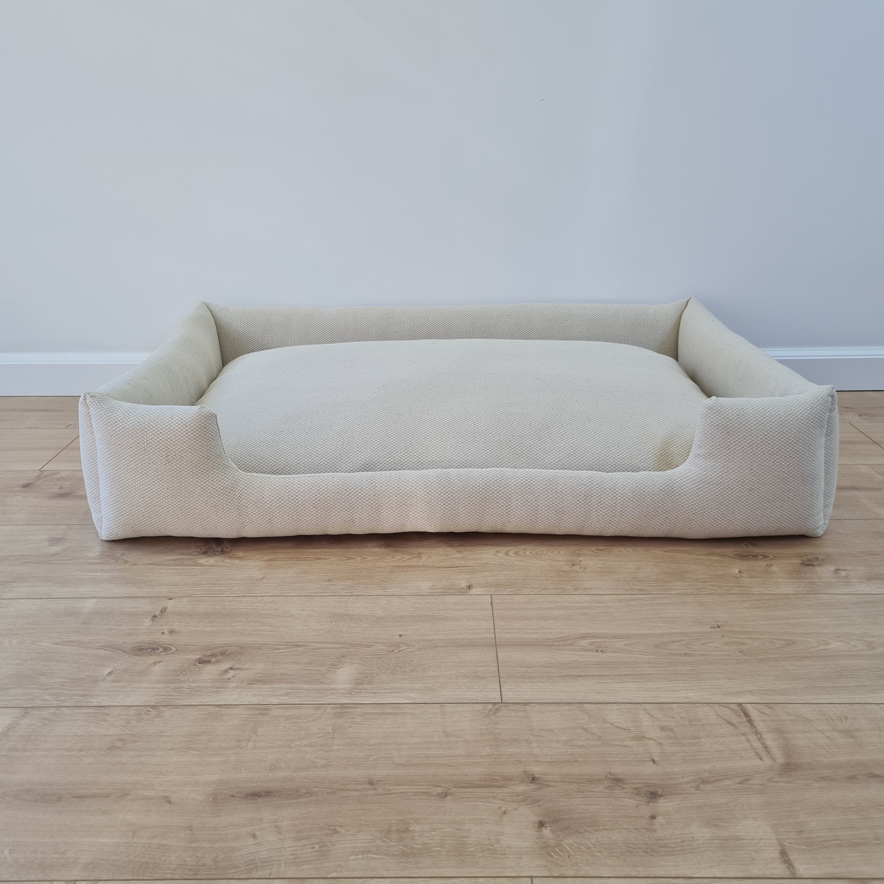 Natural Hemp Linen Dog Bed Beige Linen Fabric filled organic Hemp Fiber filling - Pet Mat - house for cats dogs organic gift for dog