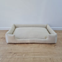 Natural Hemp Linen Dog Bed Beige Linen Fabric filled organic Hemp Fiber filling - Pet Mat - house for cats dogs organic gift for dog