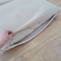 Natural Hemp Linen Dog Bed Beige Linen Fabric filled organic Hemp Fiber filling - Pet Mat - house for cats dogs organic gift for dog