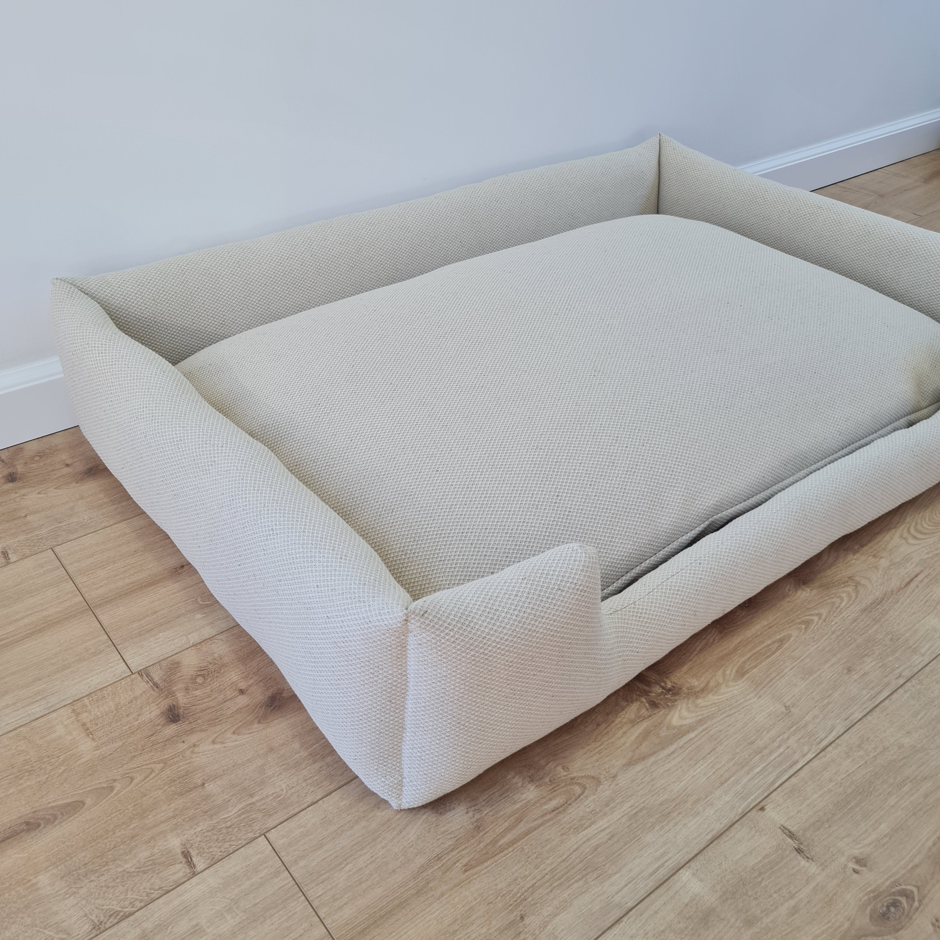Natural Hemp Linen Dog Bed Beige Linen Fabric filled organic Hemp Fiber filling - Pet Mat - house for cats dogs organic gift for dog