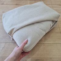 HEMP pet bed filled organic HEMP Fiber in dense natural beige linen fabric with thick cushion inside - mat - house for cats dogs organic