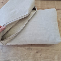 HEMP pet bed filled organic HEMP Fiber in dense natural beige linen fabric with thick cushion inside - mat - house for cats dogs organic