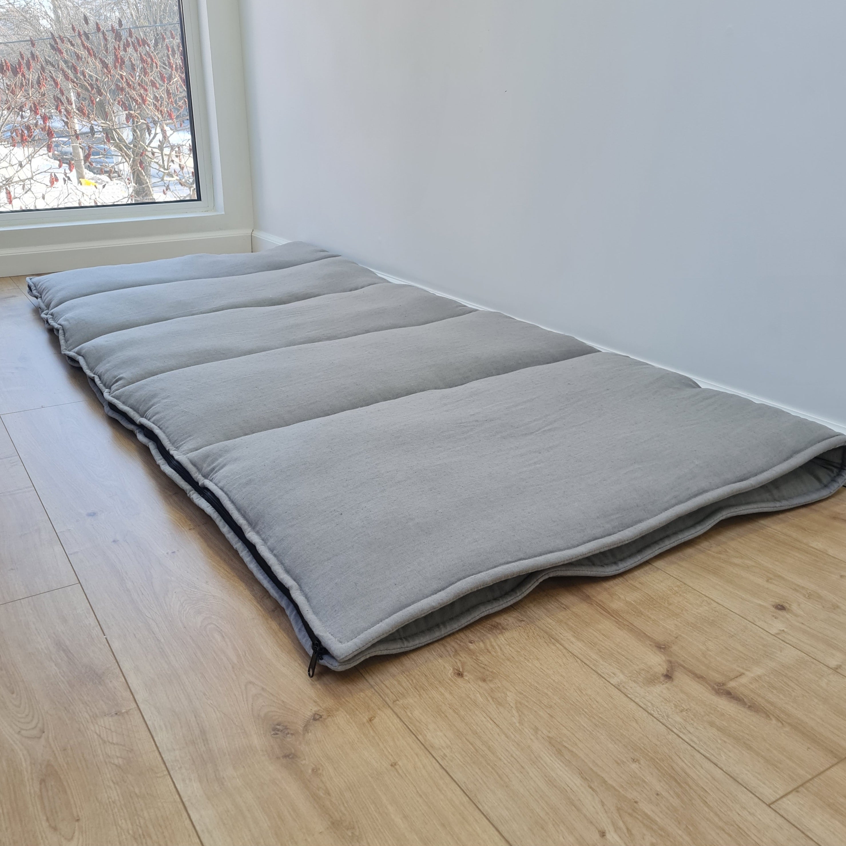 Thick HEMP Sleeping bag Ashen HEMP fabric filled organic Hemp fiber filling - Hemp sleep bag / blanket quilt, hand made