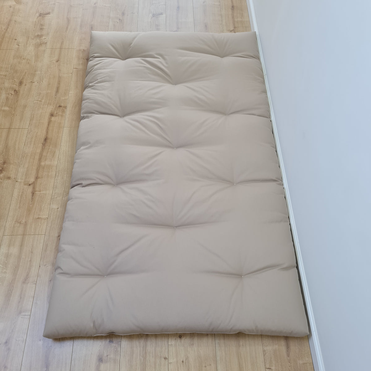 HEMP Topper Shikibuton Mat 2” (5 cm) thick filled organic hemp fiber filler in natural non-dyed Cotton fabric without outer cover