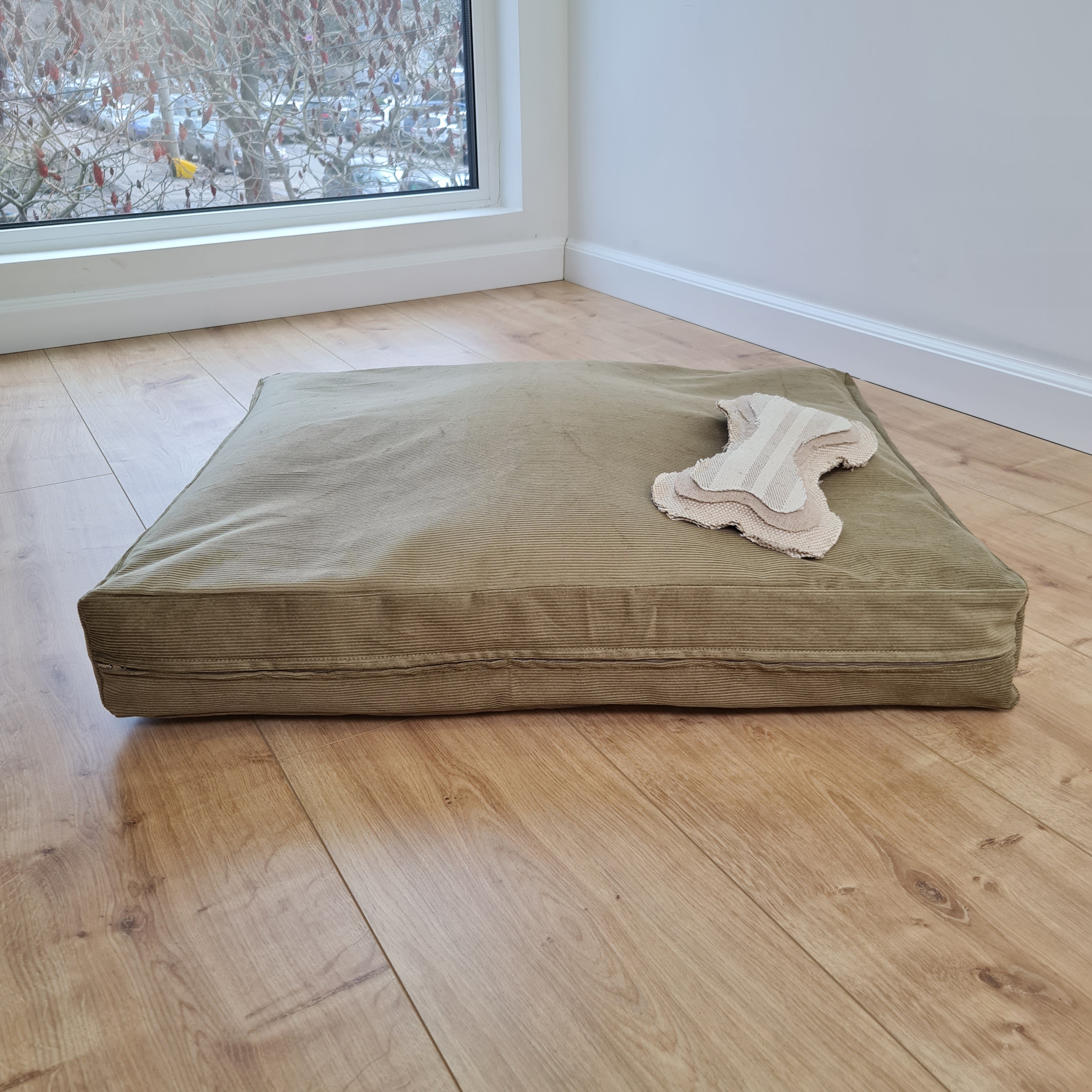 Hemp Pet Mat Pad Cushion Removable Washable Cotton Cover Organic Hemp Fiber Filler in Natural Cotton Fabric Padded Dog