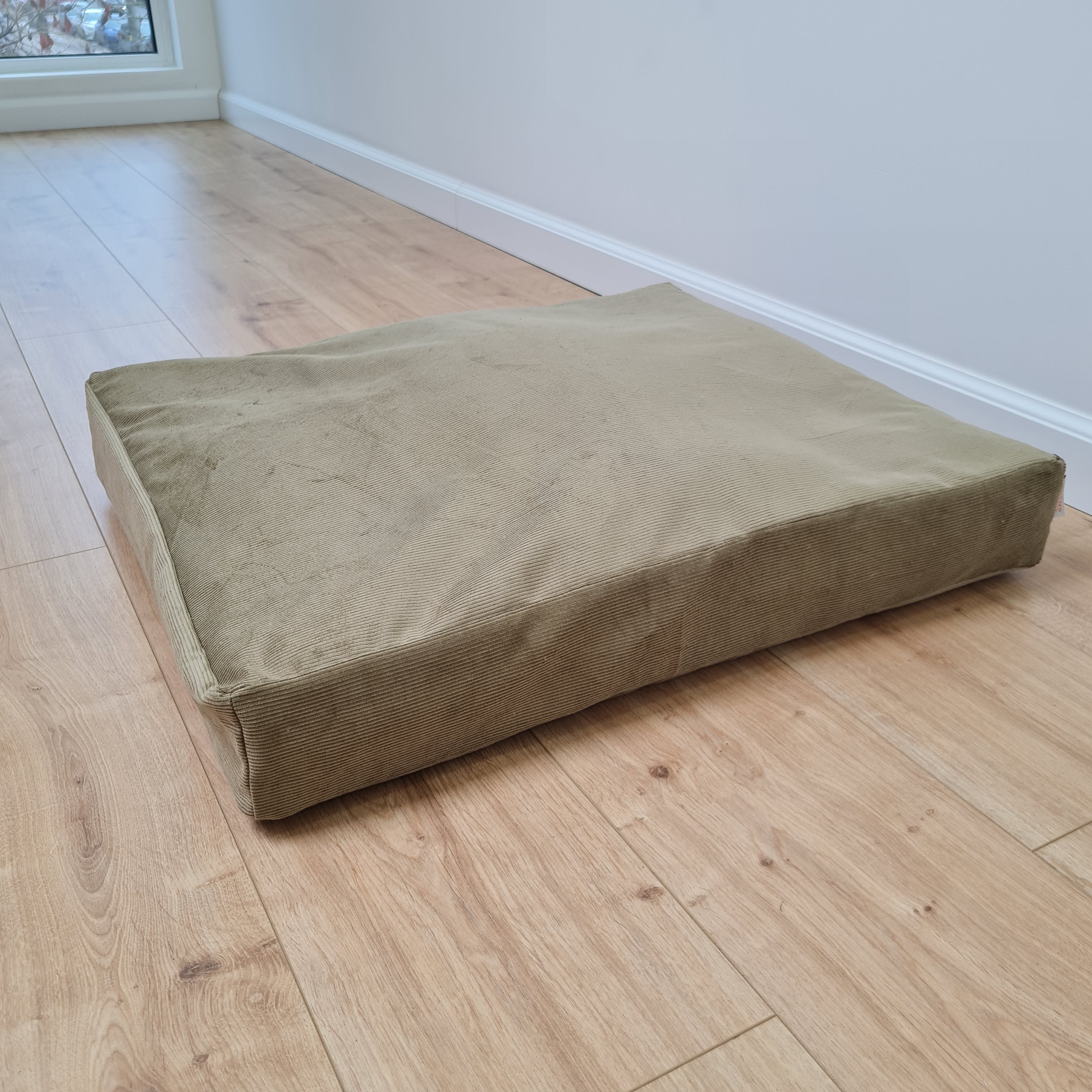 Hemp Pet Mat Pad Cushion Removable Washable Cotton Cover Organic Hemp Fiber Filler in Natural Cotton Fabric Padded Dog