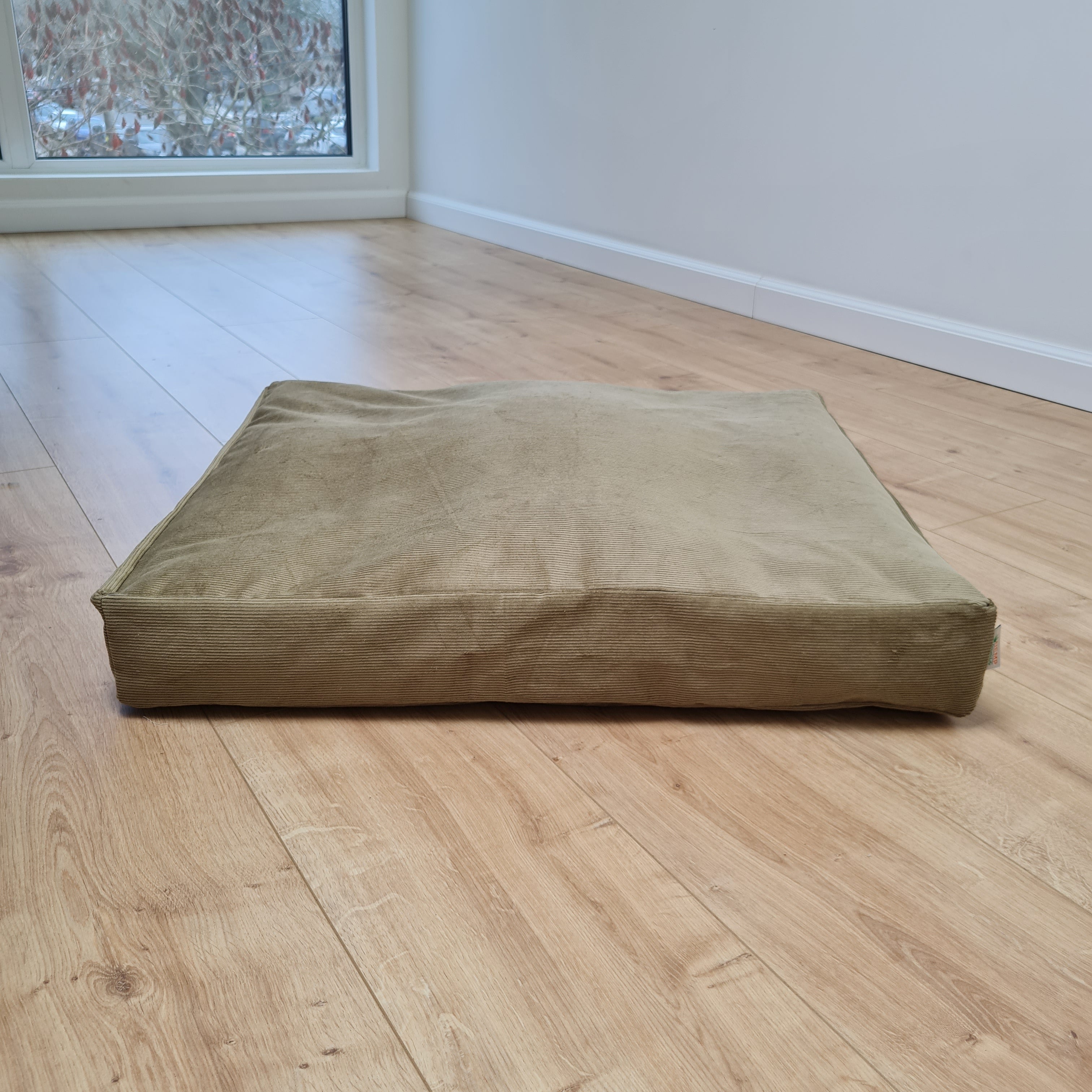 Hemp Pet Mat Pad Cushion Removable Washable Cotton Cover Organic Hemp Fiber Filler in Natural Cotton Fabric Padded Dog