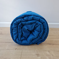 Kindergarten Hemp Linen Sleeping Bag with Pillow School Nap Mat Kids Organic Hemp Fiber Filling in blue Linen Fabric, Custom made