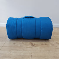 Kindergarten Hemp Linen Sleeping Bag with Pillow School Nap Mat Kids Organic Hemp Fiber Filling in blue Linen Fabric, Custom made