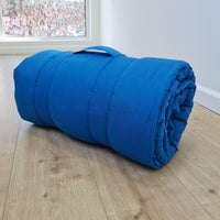 Kindergarten Hemp Linen Sleeping Bag with Pillow School Nap Mat Kids Organic Hemp Fiber Filling in blue Linen Fabric, Custom made