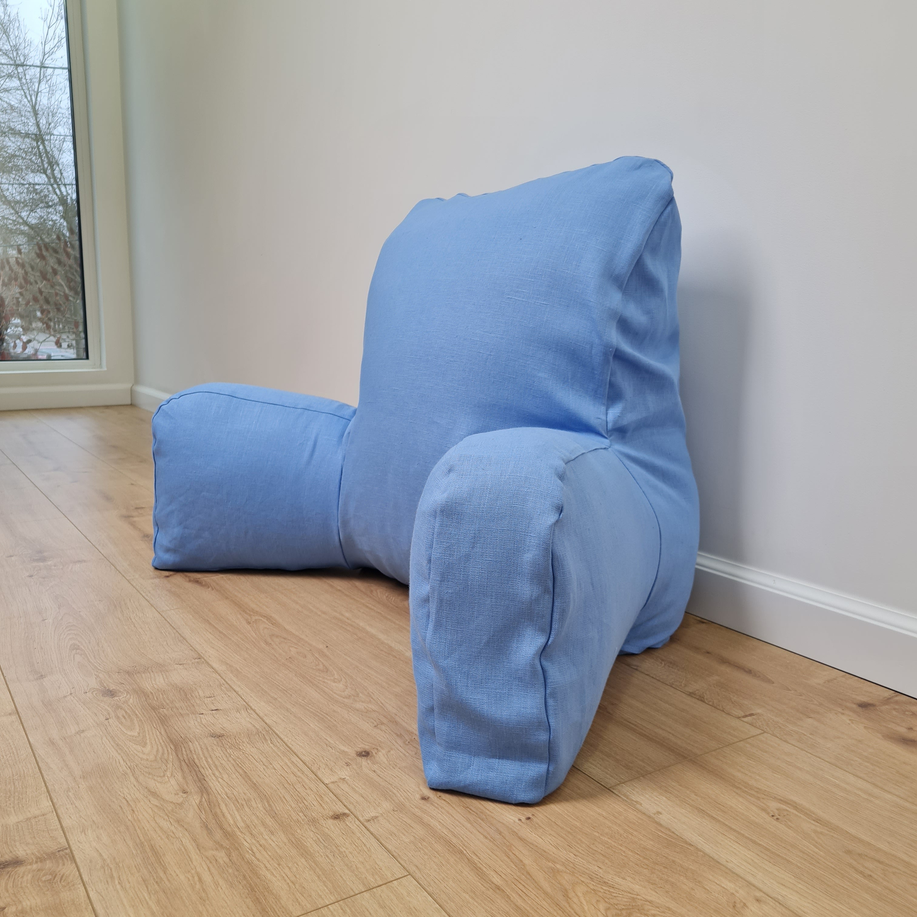 Hemp back cushion filled organic hemp fiber filling with natural linen removable zippered cover